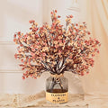 Yastouay Fake Fall Flowers Thanksgiving Table Decor, 10Pcs Fall Beige Brown Artificial Flowers for Decorations, Babys Breath Artificial Flowers Bulk for Thanksgiving Fall Decor Floral Arrangement