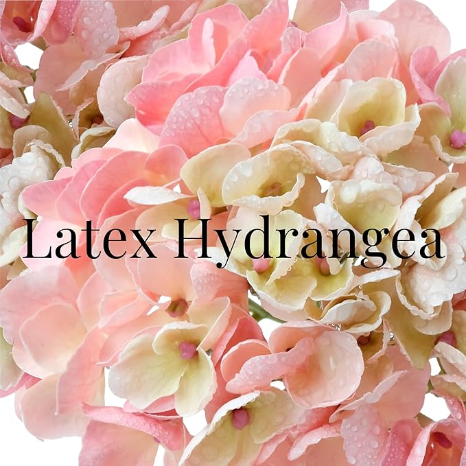 4Pcs 21 inches Real Touch Hydrangeas Artificial Hydrangeas Pink Flowers Faux Hydrangea for Kitchen Living Room Porch Home Decor Baby Shower Party Wedding Christmas Xmas Table Centerpiece