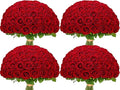Waipfaru 100 Pcs Red Roses Artificial Flowers Bulk, Real Touch Velvet Roses with Wrapping Paper, Fake Flowers for Wedding Centerpieces Bridal Bouquet Valentines Mothers Day Decor