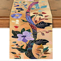Elegant Floral Table Runner with Gold Accents – 13x72 Inch Linen-Look Fabric for Dining Table, Festive & Holiday Decor, Wedding, Christmas, and Everyday Home Use
