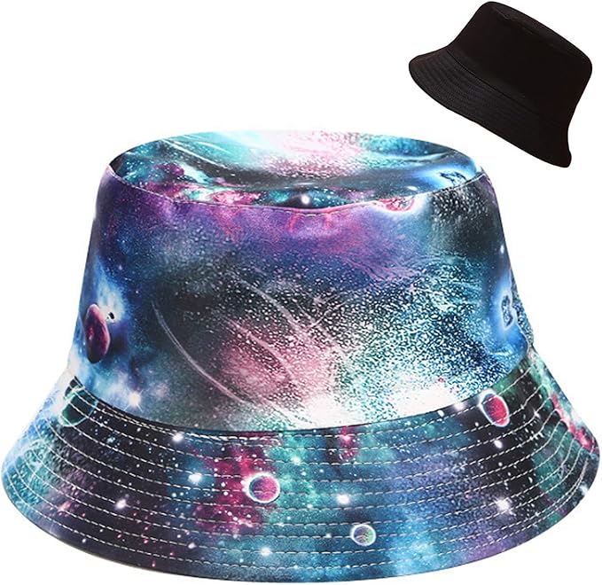 Malaxlx Unisex Bucket Hat Beach Sun Hat Aesthetic Fishing Hat for Men Women Teens, Reversible Double-Side-Wear