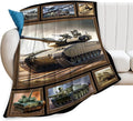 Tank Throw Blanket - Military Gifts for Fans - Soft Warm Cozy Fleece for Boys, Men, Girls, Women, Kids, Adults - Couch, Sofa, Bed - 80"x60"