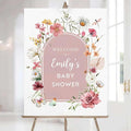 Editable Wildflower Baby Shower Welcome Sign, Personalized Boho Floral Baby Shower Sign, Spring Flowers Theme, Elegant Flower Decorations, Custom Name Signage for Boy or Girl #7