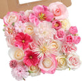 YYHUAWU Artificial Flowers Combo Set Fake Flower Leaf Box with Stems for DIY Wedding Bouquets Centerpieces Flower Arrangements Decorations Baby Shower Party Home Decorations White Pink