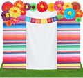 17 Pieces Mexican Party Decorations Set Mexican Paper Flowers Fiesta Ruffled Streamer Backdrop Papel Picado Banner Mexico Party Decorations for Hispanic Heritage Month , Cinco De Mayo Decor
