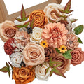 Serwalin Orange Fall Flowers for Decoration, Artificial Flower Centerpieces Decor Autumn Floral Arrangements, Fake Flower Boho Decor DIY Terracotta Flowers