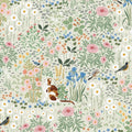 Heroad Floral Peel and Stick Wallpaper Light Green Wallpaper Boho French Country Contact Paper Cat Birds Removable Self-Adhesive Wall Paper for Bedroom Kitchen Cabinets Decoration Vinyl 17.3”x78.7”