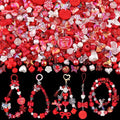 Assorted 200-260PCS Red Acrylic Beads for Bracelet Making, Flower Bow Candy GummyBear Bracelet Charms,Cute Beads for Jewelry Making DIY Necklace Keychain Phone Charm Christmas Gift