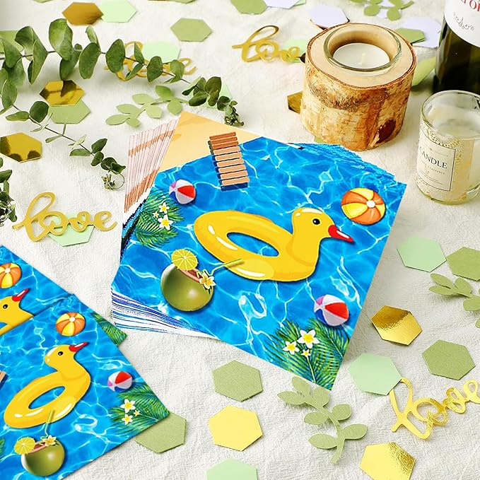 175Pcs Pool Party Supplies Beach Ball Party Set 9"Pool Party Plates 7"Beach Dessert Plate Napkins Cup Knive Fork Spoon for luau Ball Water Tube Picnic PoolBirthday Party Decor Serve25