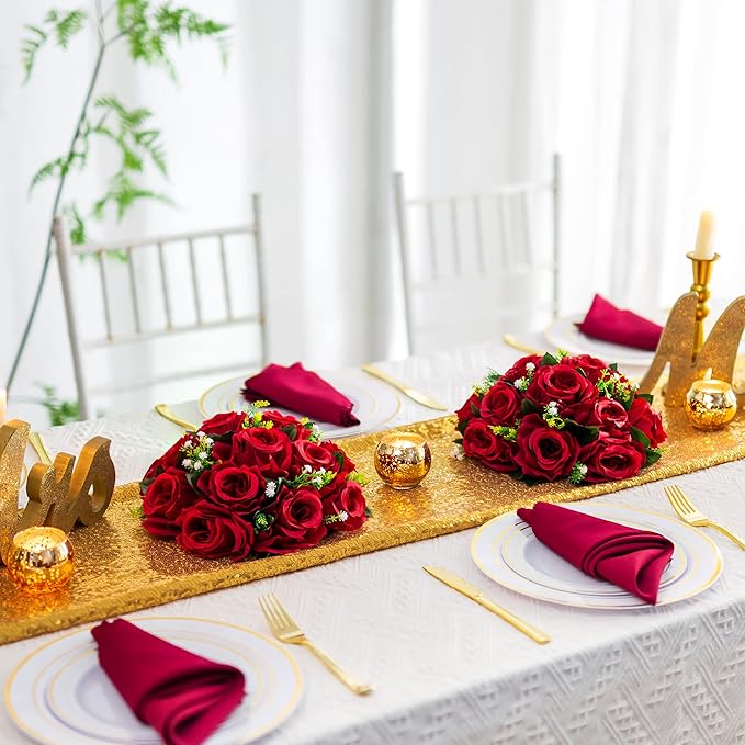 Flower Centerpieces for Wedding Tables: Wedding Table Decorations Crimson Flower Balls Centerpieces for Engagement Cerebration Party Center Pieces 6 Packs