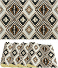 Aztec Placemats Set of 4 American Native Tribal Abstract Geometric Art Printed Dining Table Mats for Restaurant Home Kitchen Holiday Decor 12x18in