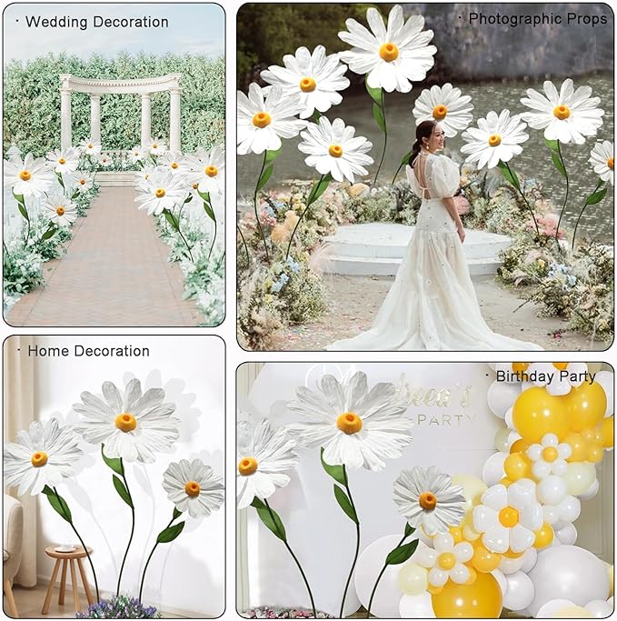 Large Daisy Flowers Artificial,5.9 Ft Giant Paper Flower Decoration,Big Flowers Decor for Birthday Party,Garden,Office,Home,Wedding,Graduation,Shop Window Display(Rose)