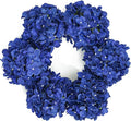DuHouse Artificial Hydrangea Silk Flower Heads with Stem Fake Hydrangea Flowers for Wedding Home Garden Centerpiece Pack of 6(Klein Blue)