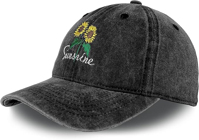 Sunshine Flower Trucker Hat Sun Baseball Cap for Women Snapback Adjustable Hats Gift