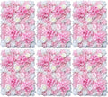 16"x 24" Artificial Flower Wall Panels,Flower Wall Mat Silk Flower Panels for Outdoor Garden Backyard Fence Fence Privacy Screen and Indoor Wall Decor (6Pcs Pink+White,Style 2)