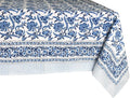 ATOSII Midnight Bloom 100% Cotton Spring Summer Tablecloth, Hand Block Print Rectangle Table Cover for Kitchen Dining Linen I Parties, Outdoors, Wedding, Easter I 72 X 140 Inches I 12 Seater