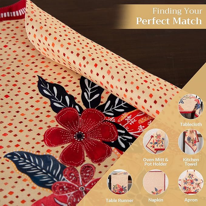 Maison d' Hermine Placemats Set of 4 100% Cotton Washable Cloth Place Mats, Reusable Table Mats for Thanksgiving Christmas Decorations Kitchen Dining Party Wedding Restaurant (Kalahari, 13" x 19")