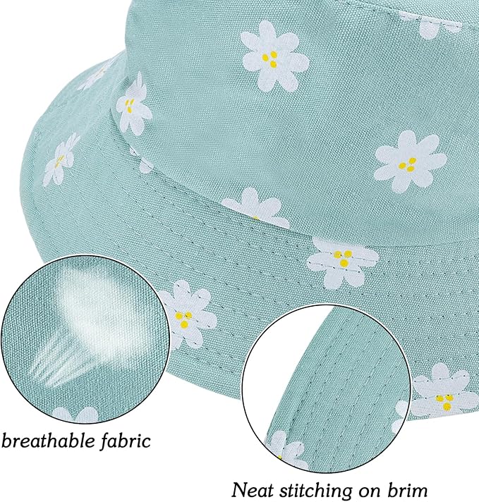 Sun Hat for Women Bucket Hat Cotton Reversible Summer Travel Beach Fishing Cap