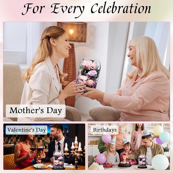 Preserved Roses,Forever Fresh Flowers 7.48in,Gift for Women,Mom,Grandma,Wife,Girlfriend,Sister,and Daughter Perfect for Birthday,Mother’s Day,Valentine’s Day (Sweetheart Carnation4)
