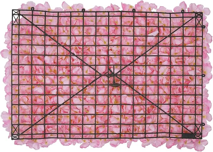 LOYALHEARTDY 20 PCS Artificial Flower Wall Panel 24" x 16" Faux Flowers Wall Decoration Light Pink Hydrangea Flower Panels Wall for Home Party Wedding Christmas Festival Photo Backgdrop Decor