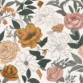 Vintage Peel and Stick Wallpaper,Boho Wall Paper Stick on Bcacksplash,17.3"x118" Contact Wallpapers,Wildflowers Botanical Papers,Removable&Renter Friendly Bright Floral Paper(1 Roll)