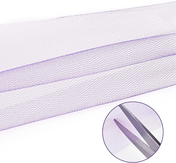Purple Tulle Mesh Ribbon 6 Inch x 100 Yards(300ft) Netting Spool Fabric Ribbon Ideal for Tutu Skirt Art Gift Wrapping Flower Bouquet Crafts Weddings Floral Arrangements