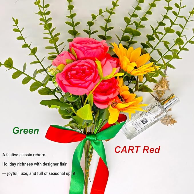 5/8 Red and Green Ribbon, Two-Tone Double Faced Satin Ribbon for Christmas, Gift Wrapping, Flower Bouquet, Bow, Hair, Wedding, DIY Crafts, Holiday Party Decorations, 30 Yards Total