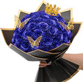 Waipfaru 36 Pcs Glitter Roses Bouquet, DIY Fake Flowers Bouquet, Artificial Blue Rose Bouquet for Valentines, Mothers Day Gifts, Anniversary, Engagement, Wedding