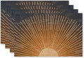 Boho Placemats Set of 4, Abstract Boho Golden Sun Sunshine Placemats, Boho Mid Century Modern Table Mats Place Mats for Kitchen Dining Table Decoration 16.9x11.4 Inch