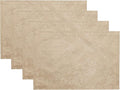 Elrene Home Fashions Caiden Elegance Damask Waterproof, Stain & Wrinkle Resistant Fabric Placemats (Set of 4), 13" x 19", Taupe
