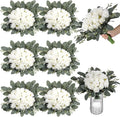 Zeyune 12 Pack Wedding Bridesmaids Bouquets 7 Inch Artificial Rose Bouquets Silk Flowers with Stems Fake Floral Bundles Bulk for Wedding Bridal Shower Party Centerpieces Home Decor(White)