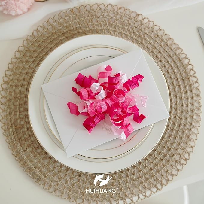 HUIHUANG Pink Bows for Gift Wrapping Self Adhesive Curly Gift Bows Fushcia/Pink/Hot Pink Bows for Presents, Birthday, Wedding Baby Shower Party Favors, Treat Bags- 6 Counts