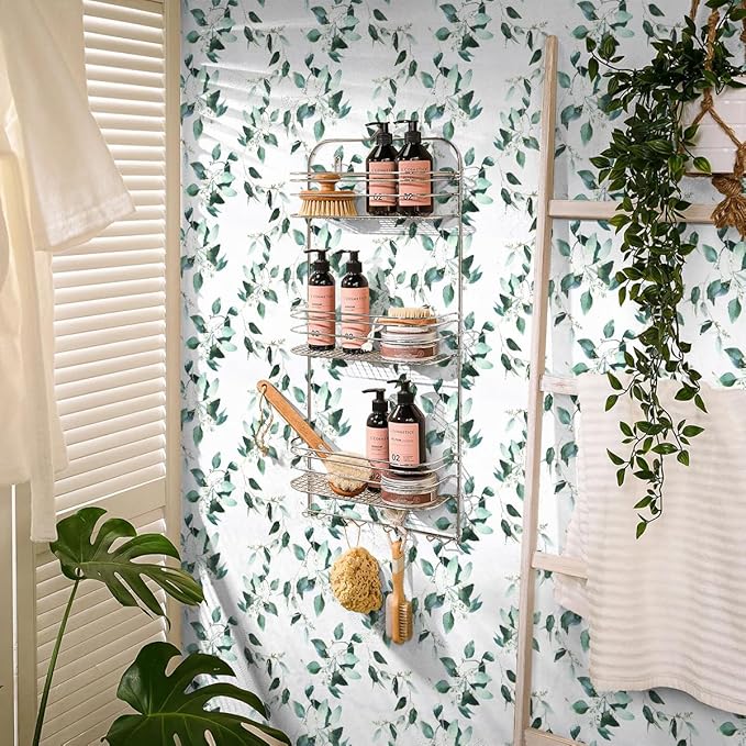 Erfoni Green Leaf Peel and Stick Wallpaper Floral Contact Paper 17.7inch x 118.1inch Vintage Flower Tropical Self Adhesive Removable Wall Paper Bathroom Kitchen Cabinets