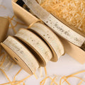 ‌SAYUAN Gold Ribbon 5/8 Inch x 30 Yards Organza Ribbon with Gold HappyEveryDay Pattern for Valentine's Day Birthday Christmas Gift Wrapping Handmade Crafts Floral Bouquet Wedding Party Decoration