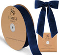Navy Blue Velvet Ribbon 1.5'' 25 Yards for Christmas Tree, Gift Wrapping, Flower Bouquet, Wreath Decorations, Bow Making