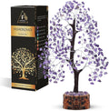 FASHIONZAADI Amethyst Crystal Tree - Chakra Crystals - Money Gem Tree - Purple Home Decor - Feng Shui Crystal - Chakra Crystals - Prosperity Stone - Gifts for Women