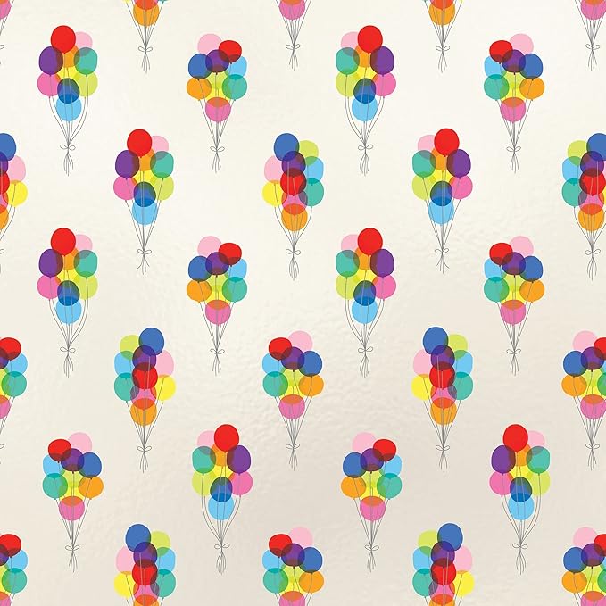 Jillson Roberts Bulk Gift Wrap, Everyday Gift Wrapping Supplies, Bunch of Balloons, 1/2 Ream 417 feet x 24 inches