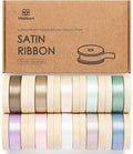 Vitalizart Ribbon for Flower Bouquet 3/8 Inch Satin Ribbon for Gift Wrapping Hair Crafts Assorted Pastel Fabric Silk Like Wedding Balloon 30 Yards