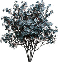 Mandy's Dusty Blue Artificial Baby’s Breath European Flowers 6 Bundles Silk Gypsophila with Bendable Stems for Fall Thanksgiving & Christmas Centerpiece Wedding Decor and Table Arrangements