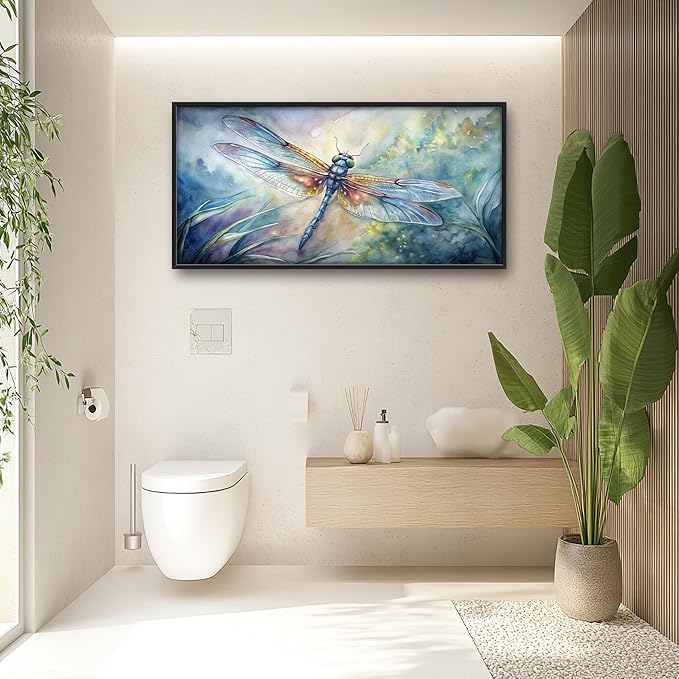 Framed Large Pictures Wall Art for Living Room, Dragonfly Oversized Wall Decor Dragonfly Canvas Print Painting Modern Extra Large Framed Artwork for Bedroom Office 60"x30"