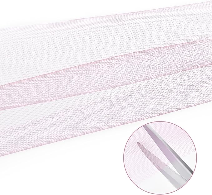 Dusty Pink Tulle Mesh Ribbon 6 Inch x 100 Yards(300ft) Netting Spool Fabric Ribbon Ideal for Tutu Skirt Art Gift Wrapping Flower Bouquet Crafts Weddings Floral Arrangements