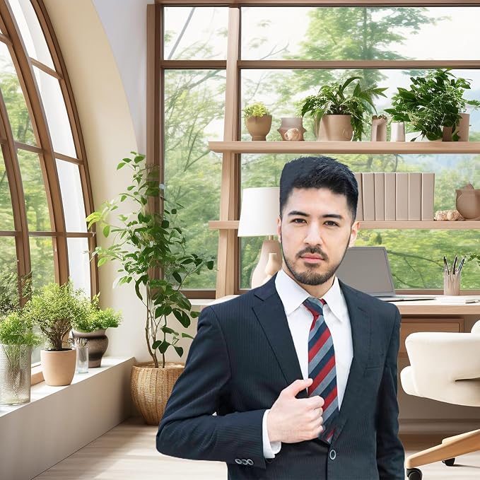 Office Backdrop for Video Conference Modern Business Home Office Work Place Background Indoor Green Plants Leaves Tranquil Work Environment for Live Video Zoom Calls Photo Portrait Prop 15x8ft