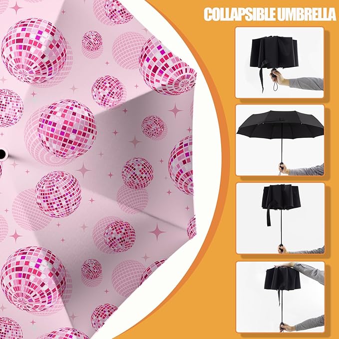Small Compact Travel Automatic Folding Umbrella for Women, Portable Lightweight, Rain, Wind, UV Sun Shade