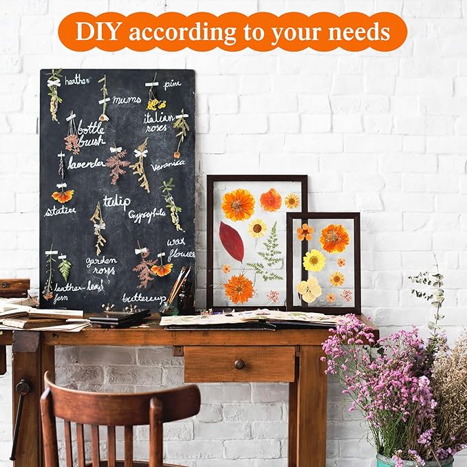 Nuanchu 167 Pcs Real Dried Pressed Flowers Natural Dried Flowers Colorful Daisy Mixed Wildflowers Leave for DIY Candle Resin Nails Jewelry Pendant Crafts Floral Art(Yellow,Bright Style)