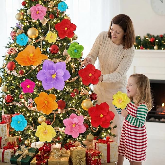 Giant Paper Flowers Artificial Large Paper Flower Decoration for Handcrafted Wall Backdrop Christmas Mexican Wedding Graduation Bridal Shower Birthday Party Supplies(Mexican Fiesta,48 Pcs)