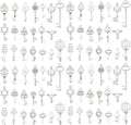 WOCRAFT 60pcs Bright Silver Small Key Charms Bracelet Charms for Jewelry Making Sets DIY Necklace Bracelet Keychain Crafting Charms Kit Craft Supplies (SN926)