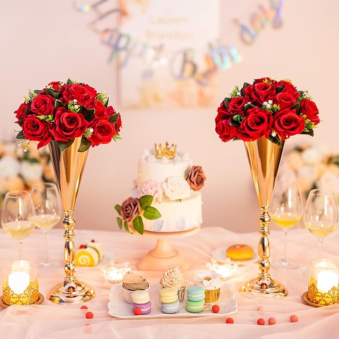 Flower Centerpieces for Wedding Tables: Wedding Table Decorations Crimson Flower Balls Centerpieces for Engagement Cerebration Party Center Pieces 10 Packs
