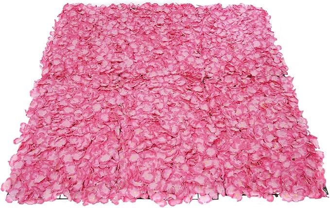 16"x 24" Artificial Flower Wall Panels,Flower Wall Mat Silk Flower Panels for Outdoor Garden Backyard Fence Fence Privacy Screen and Indoor Wall Decor(20Pcs Pink,Style 2)