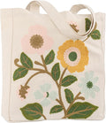 Aesthetic Embroidery Tote Bag for Lady Cute Reusable Canvas Shoulder Bag for Girls Women Shopping Grocery