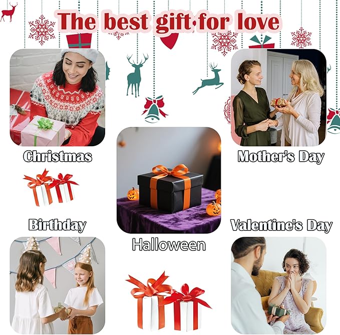 Stained Glass Window Hanging 4 Pcs Set Green Forest Night Sky Wildlife Large 11.8" - Suncatcher Door Garden Sun Catcher Decor Birthday for Mom Woman Nana Men Friend